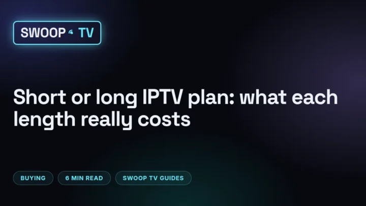 Swoop TV monthly vs yearly – Swoop TV plan length comparison showing 1, 3, 6 and 12 month prices and break-even points